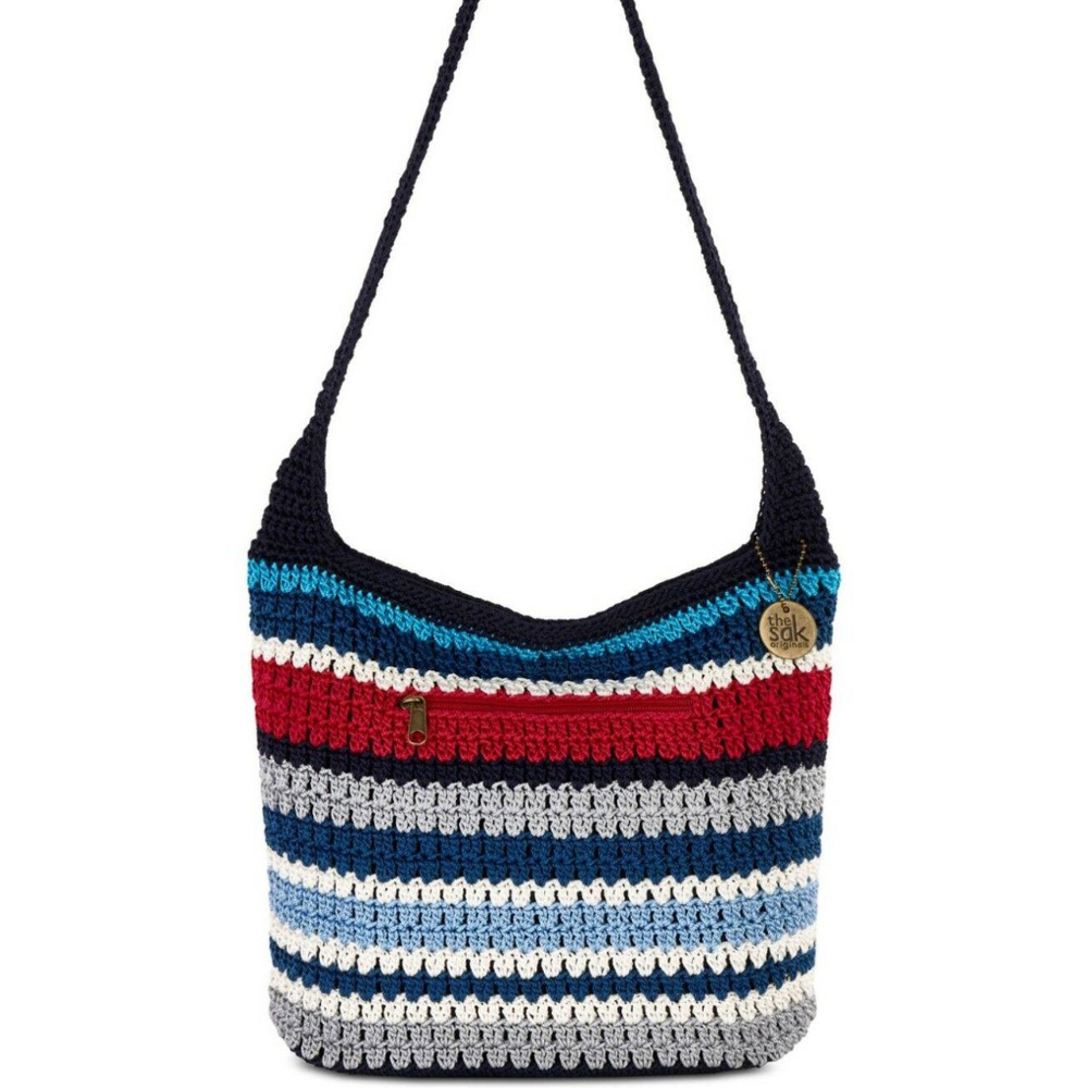 The Sak Marina Stripe Amberly Crochet Shoulder Bag